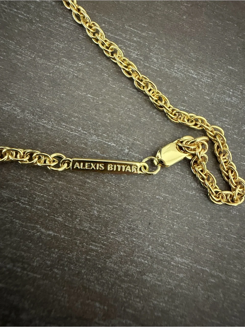 NWT Alexis Bittar Crystal Heart Pavé Padlock Pendant Necklace Gold Tone Chain